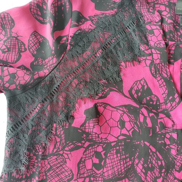 3/30$🔥Worthington Pink Black Prt Long Sleeve Top - Picture 8 of 11